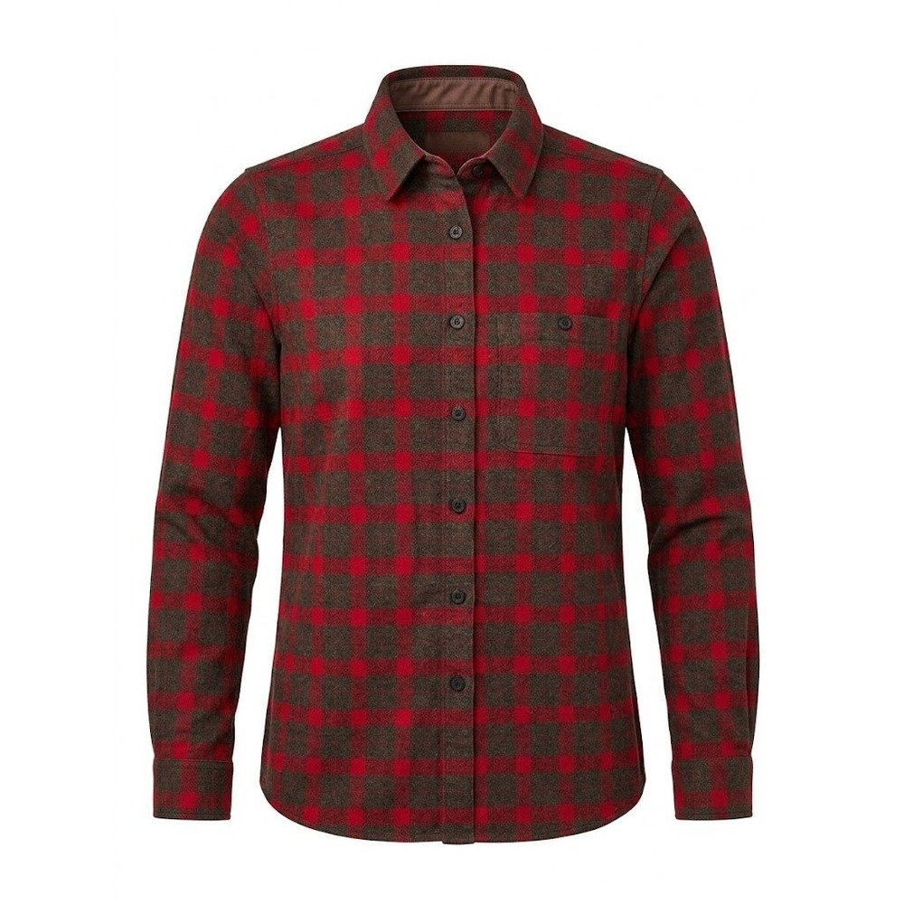 Filson Womens Medium Alaskan Guide Heavy Flannel Shirt Red Gray Plaid